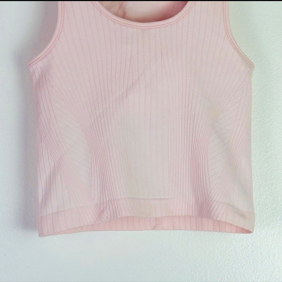 New Lululemon Ebb to Street Cropped Tank Top Rib Map Strawberry Milkshake Sz 4 - Picture 7 of 10